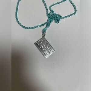 Tiffany&Co. 30" Blue Enamel Necklace 2.5mm & .925 Silver Blue Enamel NY Charm